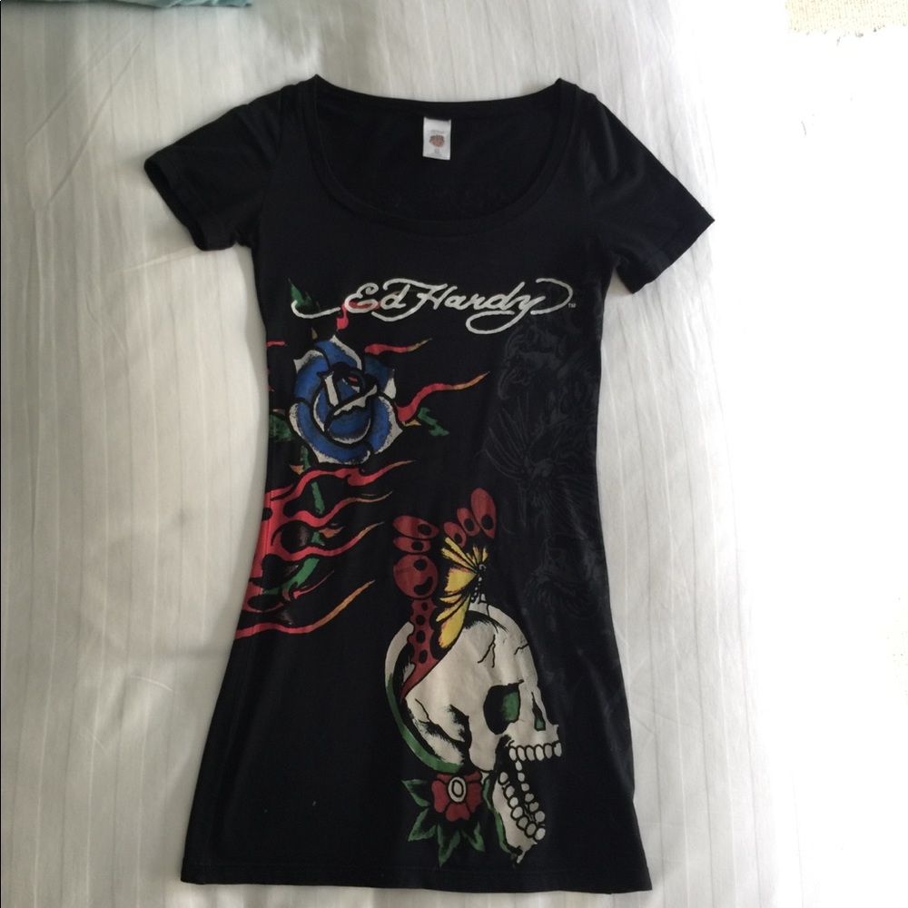 Vintage Ed Hardy Longline Tee - XS